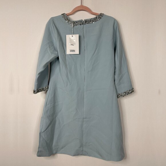 FLAW - NWT Mac Duggal Embellished A-Line Cocktail Dress Seafoam Medium #9867 - Picture 8 of 12